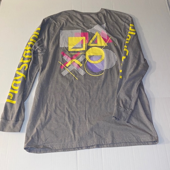 PlayStation Adult Large long Sleeve Gray And Yellow Tee Shirt - Picture 3 of 5